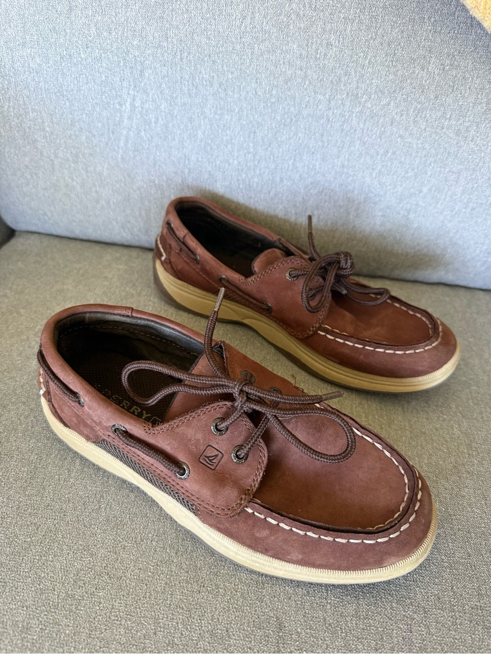 Sperry Brown Leather Boat Shoes - Classic Lace-Up BOYS Deck Shoes